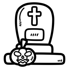 tombstone line icon style