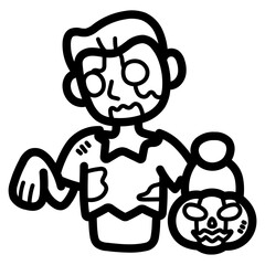 zombie line icon style