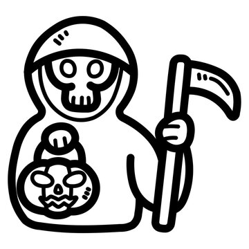 recommend clip art: grim reaper line icon style