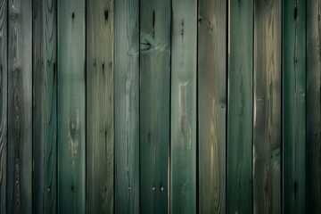 Fototapeta premium Frontal Photographic of a Green Wooden Board Wall Background, Celebrating the Vibrant Texture of Planks in Perfect Light