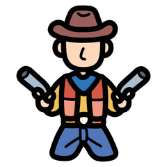 cowboy filled outline icon style