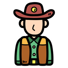 cowboy filled outline icon style
