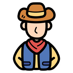 cowboy filled outline icon style