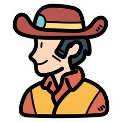 cowboy filled outline icon style