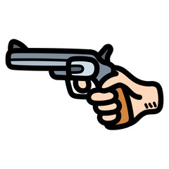 gun filled outline icon style