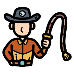 cowboy filled outline icon style