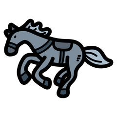 horse filled outline icon style