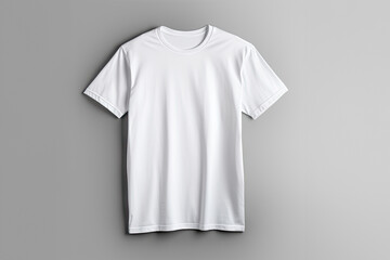 Mockup. White blank short sleeve t-shirt mock up on gray background