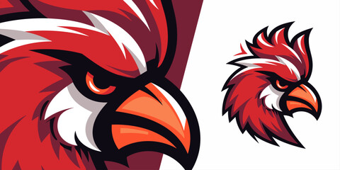 Dynamic Cardinal Mascot Logo: Powerfully Modern Design for Sports, Esports, Badges, Emblems, and Tees