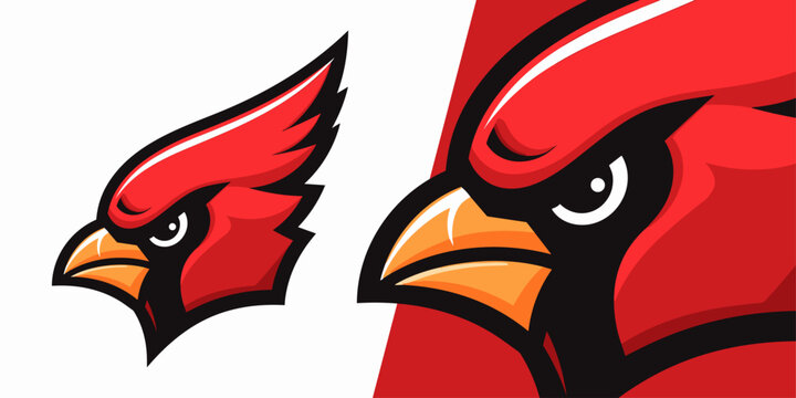 Bold Cardinal Mascot Logo Design: Embodying Modernity for Sports, Esports, Badges, Emblems, and Tees