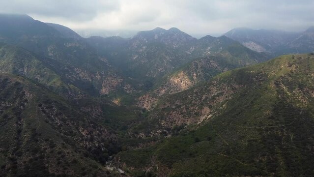 Aerial View of Angeles National Forest and San Gabriel Mountains near Altadena, California