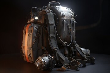 backpack with rocket, Generative AI