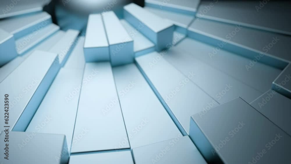 Poster rotating 3d ray lines. design. 3d rectangular beams rotate around ball. rotating disk of rectangular
