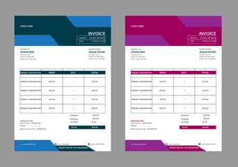  2 Invoice Design Layout
