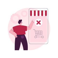 Order closed abstract concept vector illustration. Online shopping, purchase status, personal account, order canceled, shipping details, e-commerce store notification abstract metaphor.