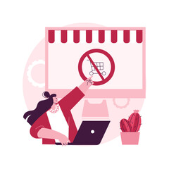Order cancelled abstract concept vector illustration. E-commerce online store, customer account, personal data, purchase decision, digital purchase status, user support abstract metaphor.
