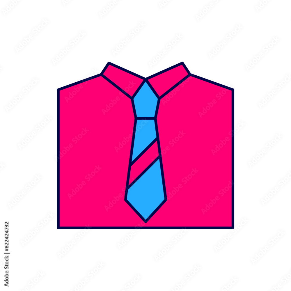 Wall mural Filled outline Tie icon isolated on white background. Necktie and neckcloth symbol. Vector