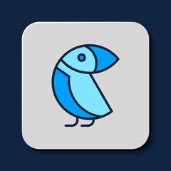 Obraz premium Filled outline Albatross icon isolated on blue background. Vector