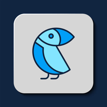 recommend clip art: Filled outline Albatross icon isolated on blue background. Vector