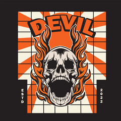 Human head skull surrounded by chains	
