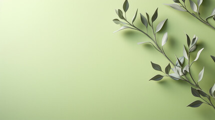 Light green background with a plant