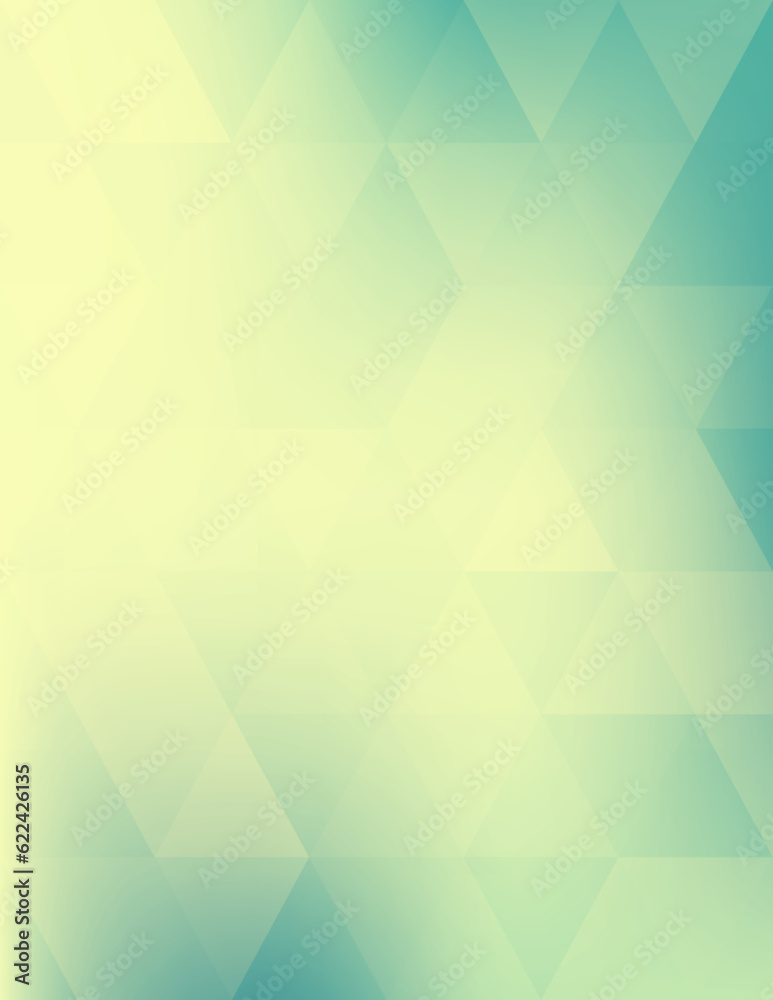 Poster Light yellow background with translucent pale cyan triangles. Vertical pattern