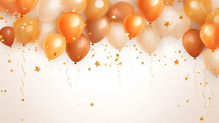 Photo sur Plexiglas Ballon Orange balloons on white background