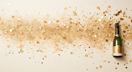 Sparkling Confetti Wallpaper, Festive Backdrop for New Years Eve, Golden Glitter  - Generative Ai