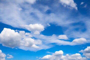 Blue sky with clouds. AI generated illustration
