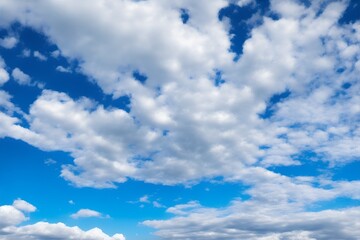 Naklejka na ściany i meble Blue sky with clouds. AI generated illustration