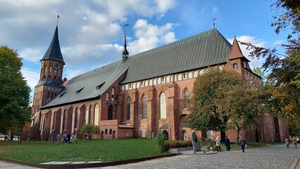 Fototapeta na wymiar Cathedral on the island of Kanta in Kaliningrad 