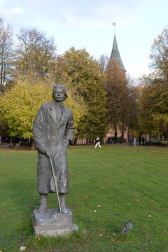Maxim Gorky statue on Kant Island in Kaliningrad