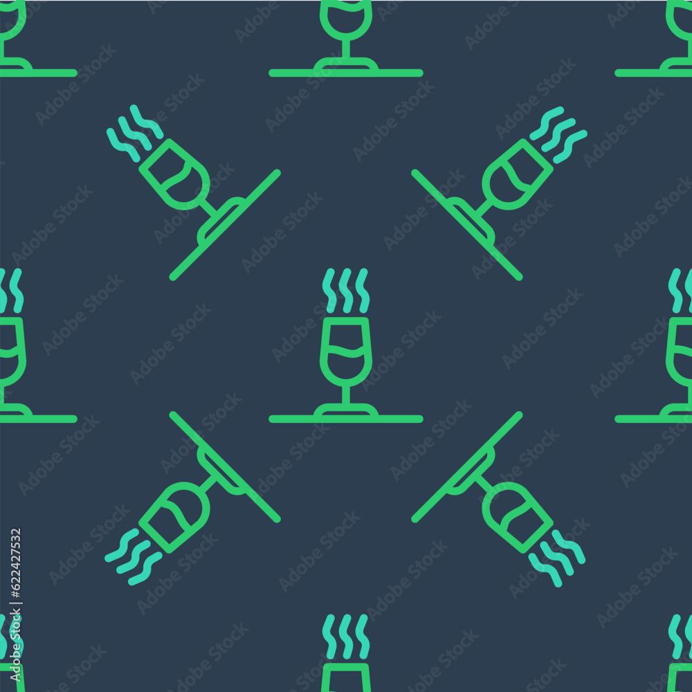 Canvas Prints Line Wine tasting, degustation icon isolated seamless pattern on blue background. Sommelier. Smells of wine. Vector