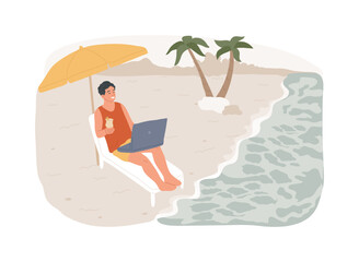 Downshifting isolated concept vector illustration. Simple living, minimal lifestyle, escape from big city, no stress life, seasonal downshifting, reduce pressure, find balance vector concept.