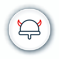 Line Viking in horned helmet icon isolated on white background. Colorful outline concept. Vector