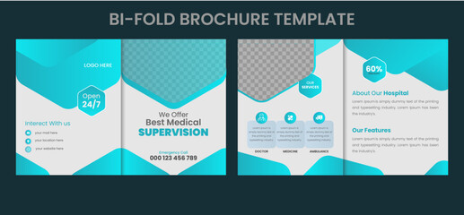 bifold Brochure with Abstract Elements 