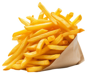French Fries. Isolated on Transparent Background. generative ai