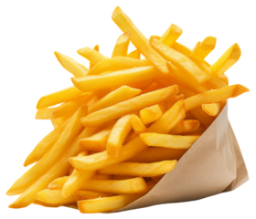 French Fries. Isolated on Transparent Background