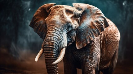 Fototapeta premium Captivating Creatures: Exploring the Majestic World of Elephants in Wildlife Safaris, generative AI