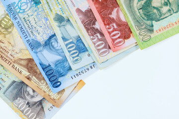 Hungarian forints, presenting them in different HUF cash denominations