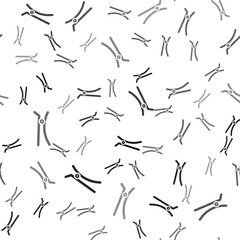 Black Hair clip icon isolated seamless pattern on white background. Vector