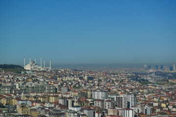 Naklejka premium high angle view of Camlica Mosque in istanbul 