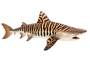 Zebra bullhead shark Heterodontus, Transparent background. generative AI