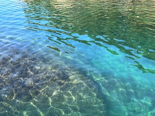 Sea water turquoise crystal clear surface