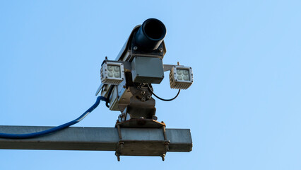 Traffic control camera on the side of the MKA, all-weather camera