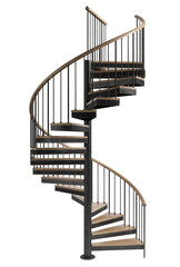 Spiral staircase isolated. Realistic stairs for premium apartments. 3d