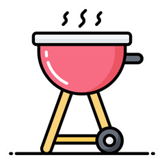 Barbecue Line Color Icon