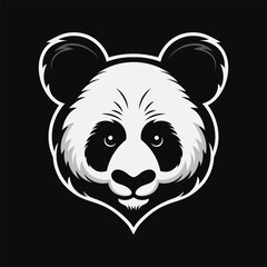 Panda head logo. Mascot design. Vector illustration