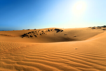 Fototapeta na wymiar Beautiful Landscape Desert, Red Sand Dunes of Mui Ne, Vietnam