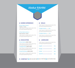 Resume Layout with Gray Header and Footer